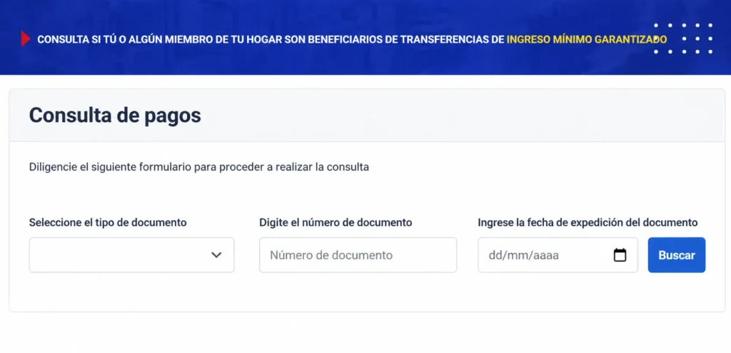 consultar si es beneficiario del Ingreso Mínimo Garantizado