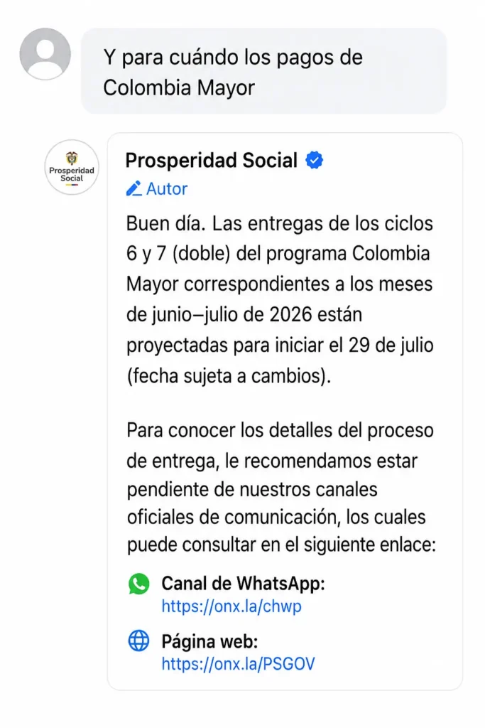 fecha de pago adulto mayor en julio