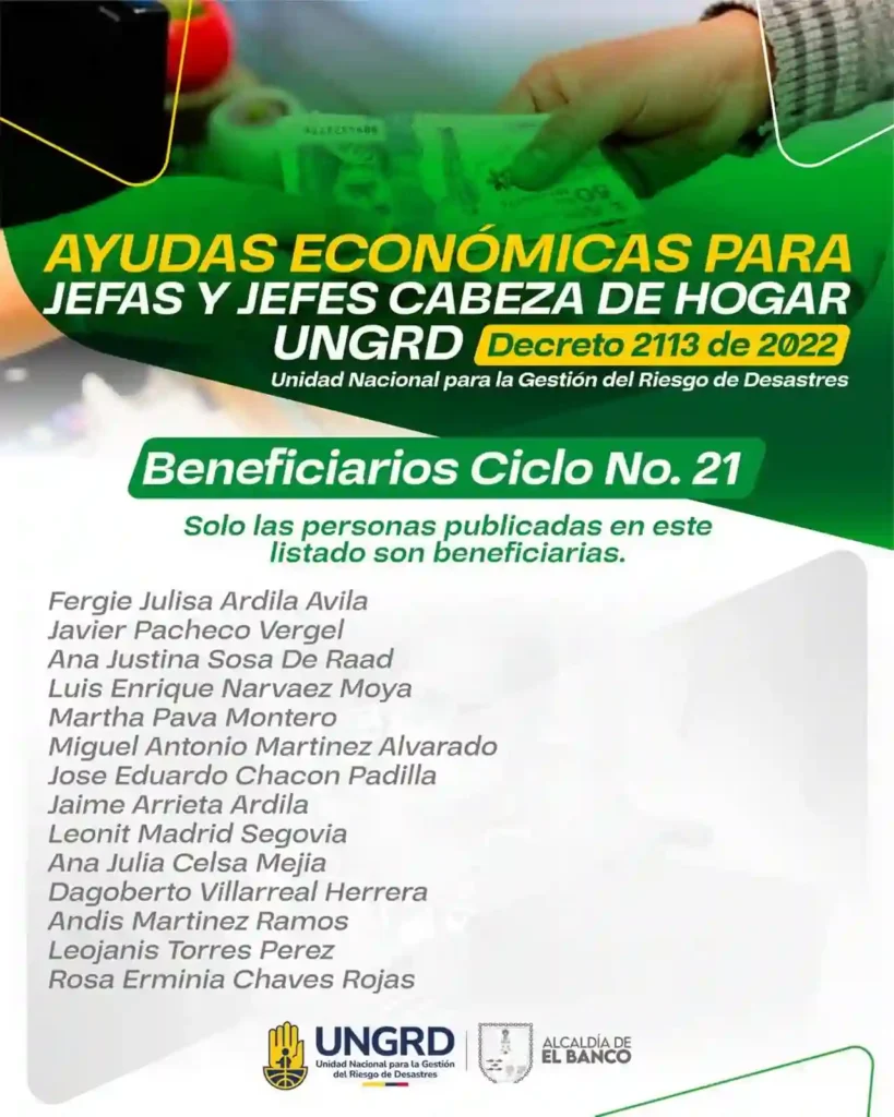 Magdalena bono de 500 mil de la ungrd