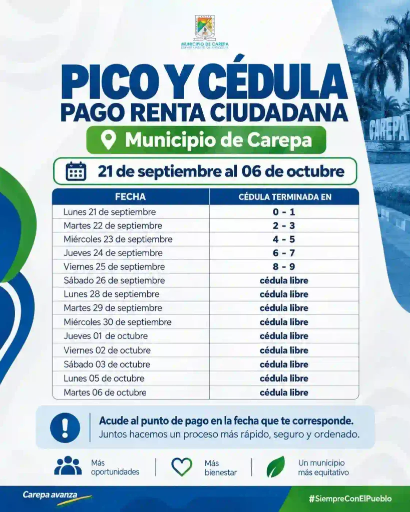 ¿Hoy te pagan? Pico y cédula de Renta Ciudadana y Devolución del IVA 8 pico y cedula Antioquia