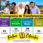 Fechas oficiales de transferencias monetarias