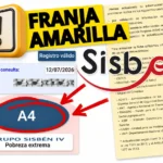 Franja amarilla en el Sisbén
