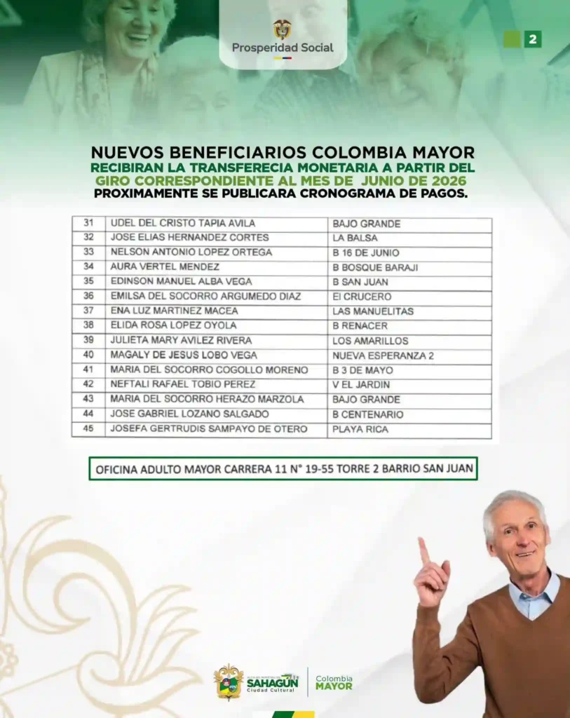 INGRESOS DE COLOMBIA MAYOR EN SAHAGUN CORDOBA