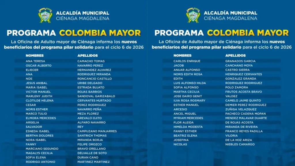 NUEVOS BENEFICIARIOS MAGDALENA