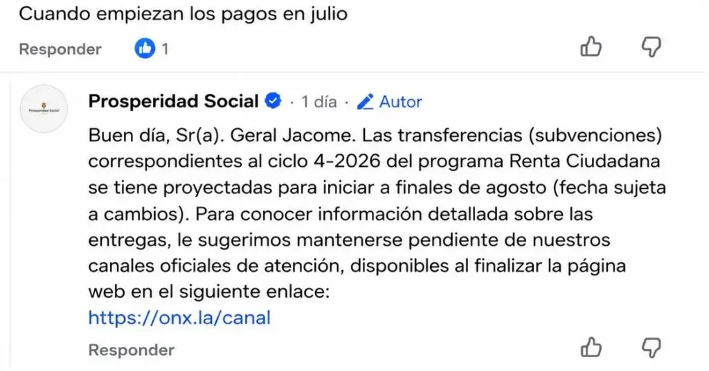 Aplazan pago de Renta Ciudadana y Devolución del IVA