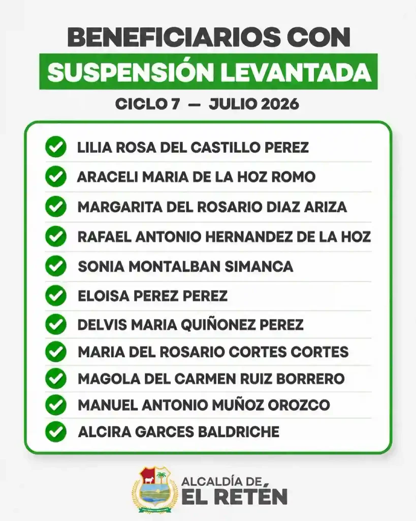 listados de Colombia Mayor en septiembre