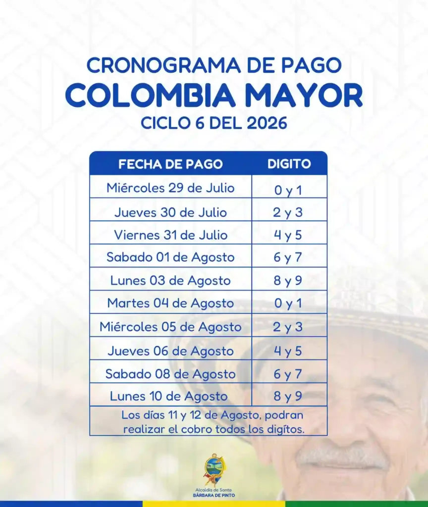 ¿Cuál es la fecha de pago del adulto mayor? 6 pagos del adulto mayor en Magdalena